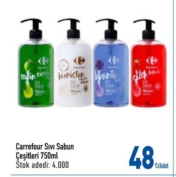 Carrefour Sıvı Sabun Çeşitleri 750Ml