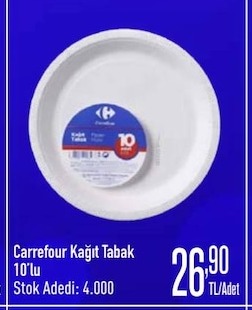 Carrefour Kağıt Tabak 10'Lu