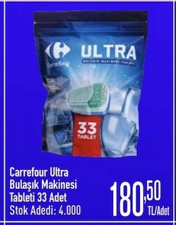 Carrefour Ultra Bulaşık Makinesi Tableti 33 Adet