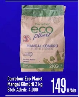 Carrefour Eco Planet Mangal Kömürü 2Kg