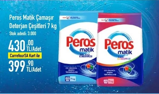 Peros Matik Çamaşır Deterjan Çeşitleri 7 Kg