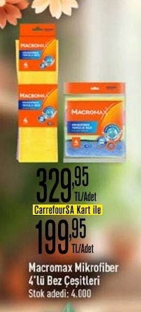 Macromax Mikrofiber 4'Lü Bez Çeşitleri