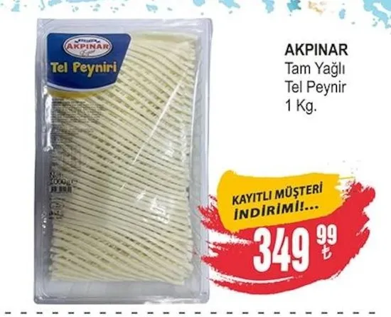Akpinar Tam Yağlı Tel Peynir 1 Kg