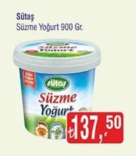 Sütaş Süzme Yoğurt 900 Gr