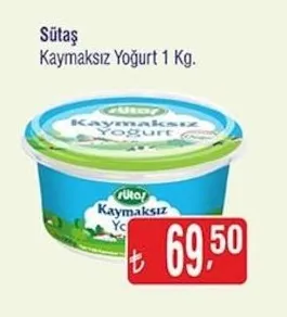 Sütaş Kaymaksız Yoğurt 1 Kg