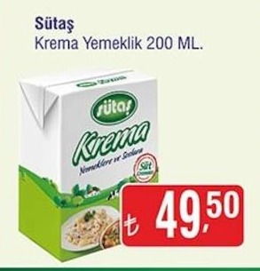Sütaş Krema Yemeklik 200 Ml.