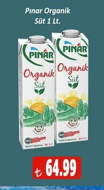 Pınar Organik Süt 1 Lt.