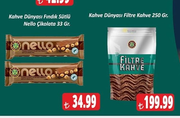 Kahve Dünyası Fındık Sütlü Nello Çikolata 33 Gr.
