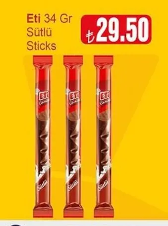 Eti 34 Gr Sütlü Sticks