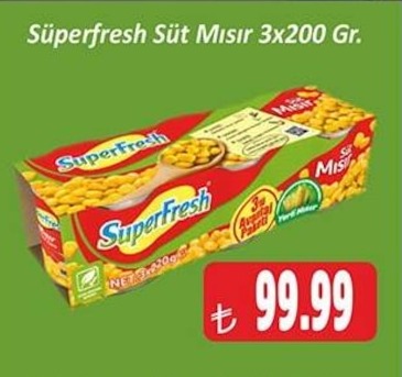 Süperfresh Süt Mısır 3X200 Gr.