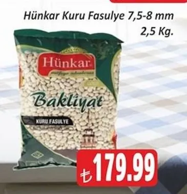 Hünkar Kuru Fasulye 7,5-8 Mm 2,5 Kg.