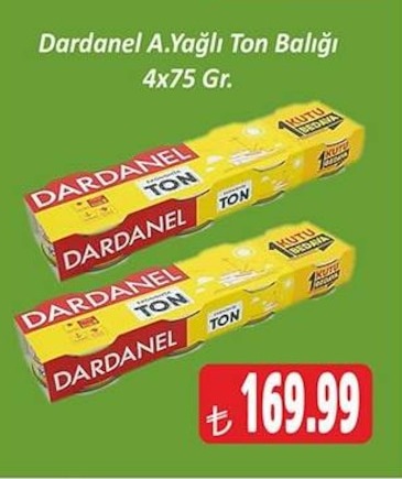 Dardanel A.Yağlı Ton Balığı 4X75 Gr.