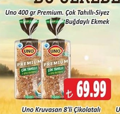 Uno Premium Çok Tahıllı Siyez Buğdaylı Ekmek 400 Gr