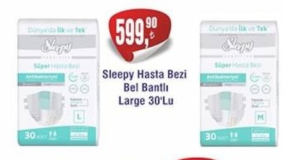 Sleepy Hasta Bezi Bel Bantlı Large 30'Lu