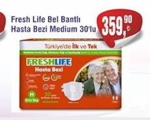Fresh Life Bel Bantlı Hasta Bezi Medium 30'Lu
