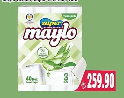 Maylo Tuvalet Kağıdı 40'Lı Aloe Vera