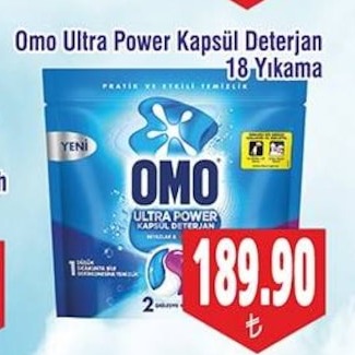 Omo Ultra Power Kapsül Deterjan 18 Yıkama
