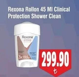 Rexona Rollon 45 Ml Clinical Protection Shower Clean