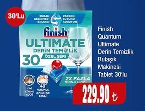 Finish Quantum Ultimate Derin Temizlik Bulaşık Makinesi Tablet 30'Lu