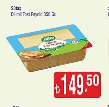 Sütaş Dilimli Tost Peyniri 350 Gr.