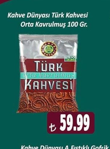 Kahve Dünyası Türk Kahvesi Orta Kavrulmuş 100 Gr.