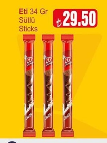 Eti 34 Gr Sütlü Sticks