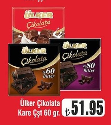 Ülker Çikolata Kare Çşt 60 Gr.