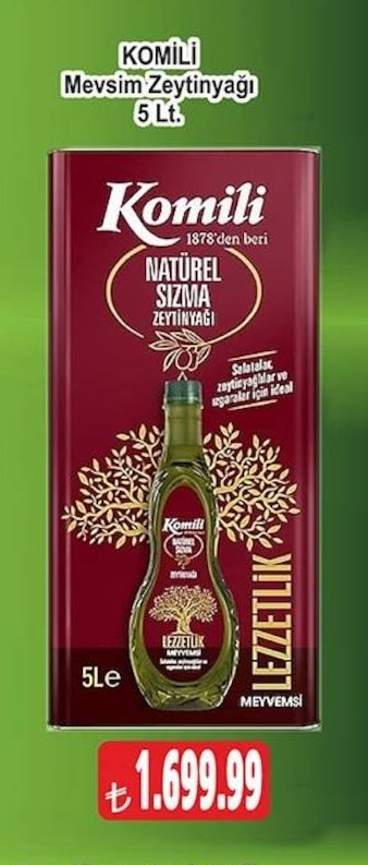 Komili Mevsim Zeytinyağı 5 Lt