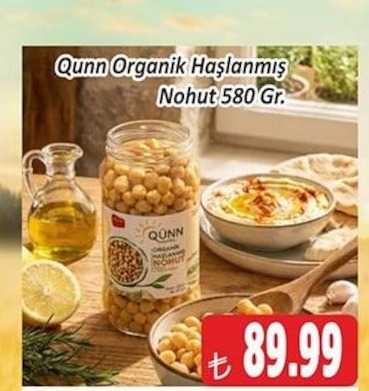 Qunn Organik Haşlanmış Nohut 580 Gr.