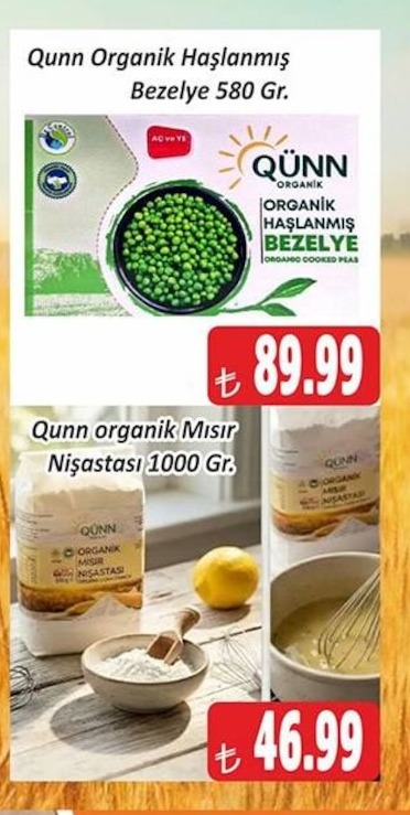 Qunn Organik Haşlanmış Bezelye 580 Gr.
