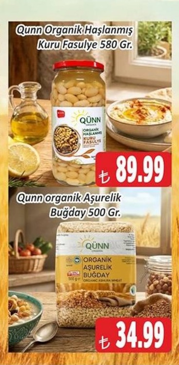 Qunn Organik Haşlanmış Kuru Fasulye 580 Gr.