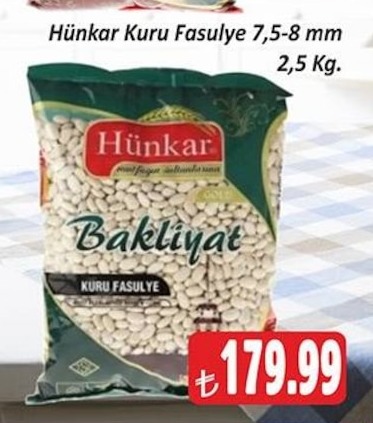 Hünkar Kuru Fasulye 7,5-8 Mm 2,5 Kg