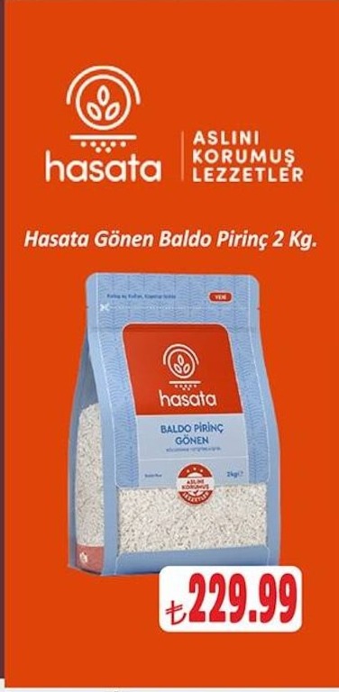 Hasata Gönen Baldo Pirinç 2 Kg.