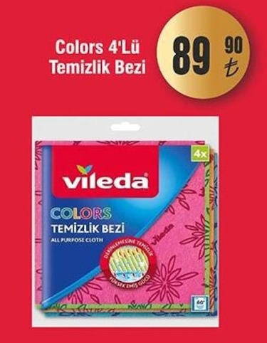 Vileda Colors 4'Lü Temizlik Bezi