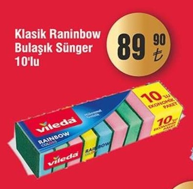 Klasik Raninbow Bulaşık Sünger 10'Lu