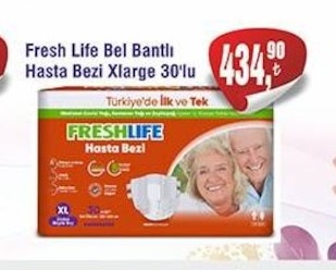 Fresh Life Bel Bantlı Hasta Bezi Xlarge 30'Lu