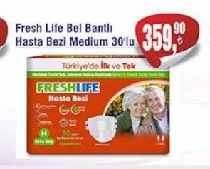 Fresh Life Bel Bantlı Hasta Bezi Medium 30'Lu