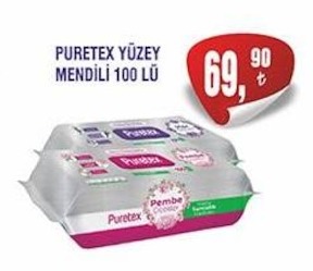 Puretex Yüzey Mendili 100 Lü