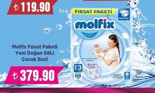 Molfix Fırsat Paketi Yeni Doğan 68Li Çocuk Bezi