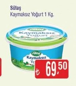 Sütaş Kaymaksız Yoğurt 1 Kg