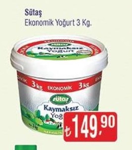 Sütaş Ekonomik Yoğurt 3 Kg