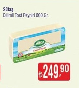 Sütaş Dilimli Tost Peyniri 600 Gr.