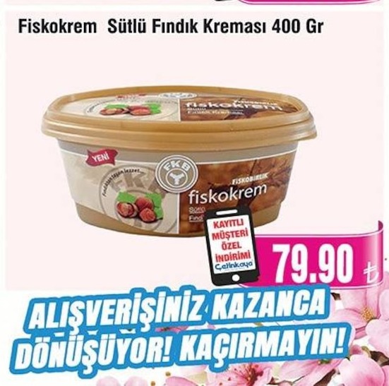 Fiskokrem Sütlü Fındık Kreması 400 Gr