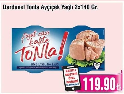 Dardanel Tonla Ayçiçek Yağlı 2X140 Gr