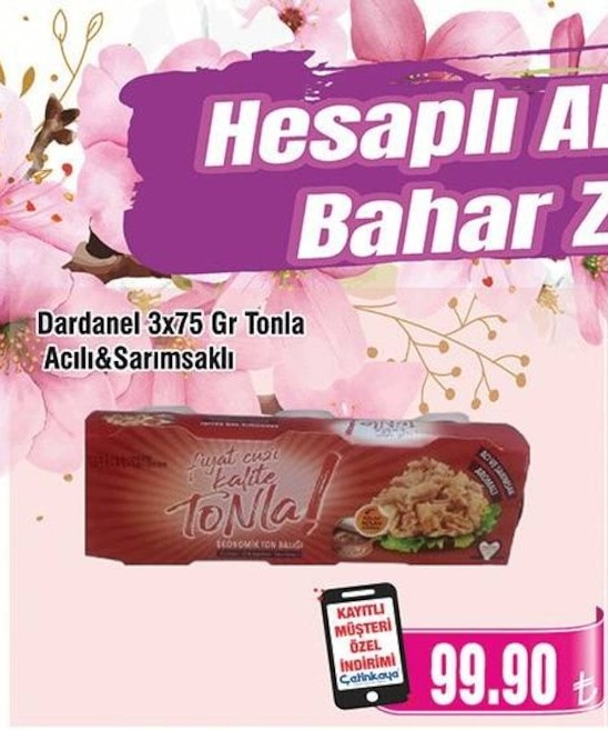 Dardanel 3X75 Gr Tonla Acılı&Sarımsaklı