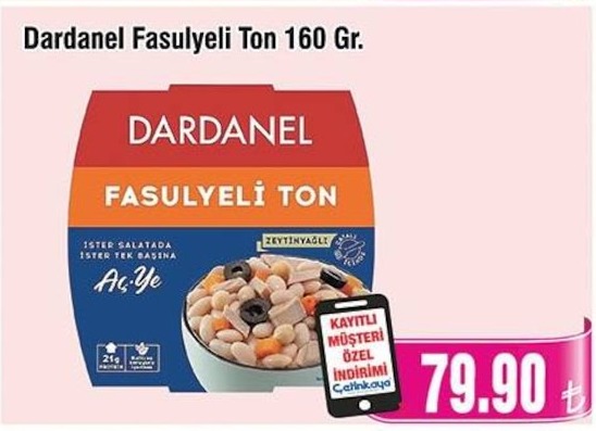 Dardanel Fasulyeli Ton 160 Gr