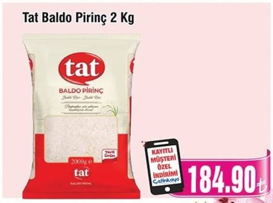 Tat Baldo Pirinç 2 Kg