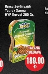 Burcu Zeytinyağlı Yaprak Sarma Hyp Kuvvet 200 Gr.