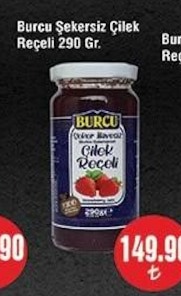 Burcu Şekersiz Çilek Reçeli 290 Gr.