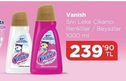Vanish Sıvı Leke Çıkarıcı Renkliler / Beyazlar 1000 Ml